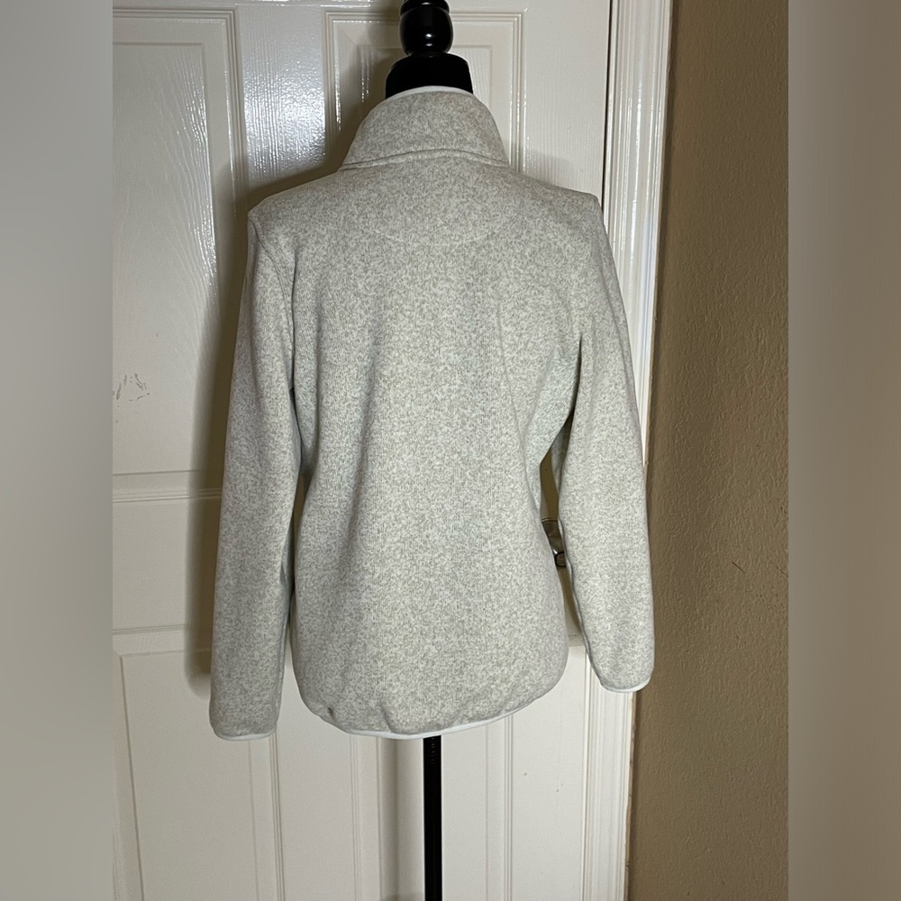 LL Bean Sweater Womens Medium Ivory Outdoor Sweatshirt Lightweight Casual Preppy - Picture 3 of 10